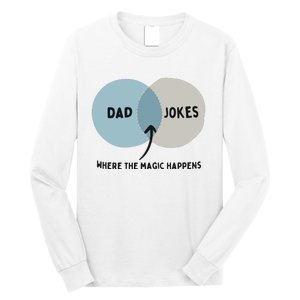 Venn Dadagram Dad Jokes Where The Magic Happens Long Sleeve Shirt