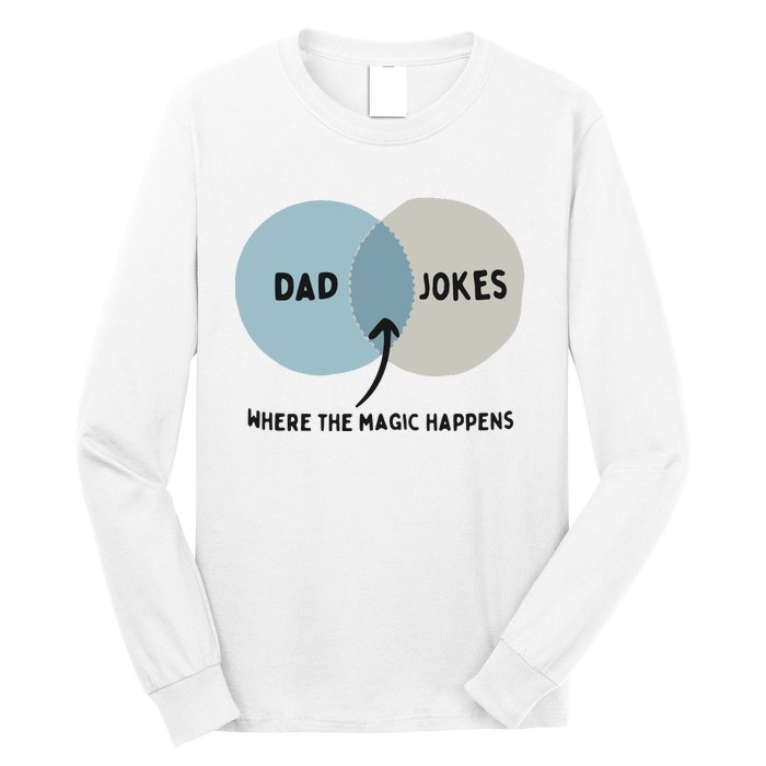 Venn Dadagram Dad Jokes Where The Magic Happens Long Sleeve Shirt