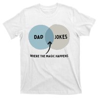 Venn Dadagram Dad Jokes Where The Magic Happens T-Shirt