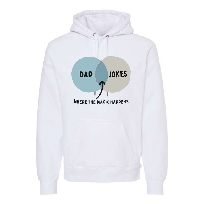 Venn Dadagram Dad Jokes Where The Magic Happens Premium Hoodie