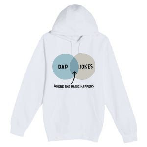 Venn Dadagram Dad Jokes Where The Magic Happens Premium Pullover Hoodie