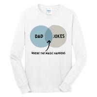 Venn Dadagram Dad Jokes Where The Magic Happens Tall Long Sleeve T-Shirt