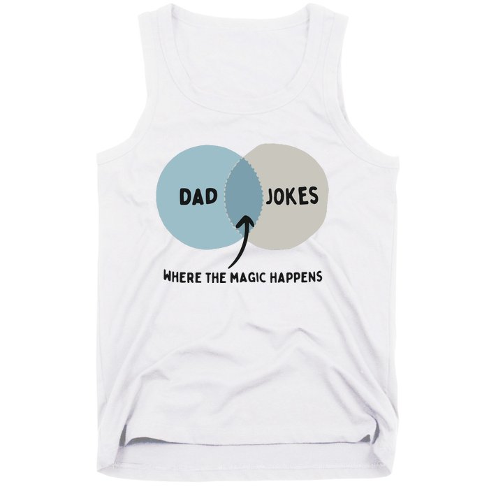 Venn Dadagram Dad Jokes Where The Magic Happens Tank Top