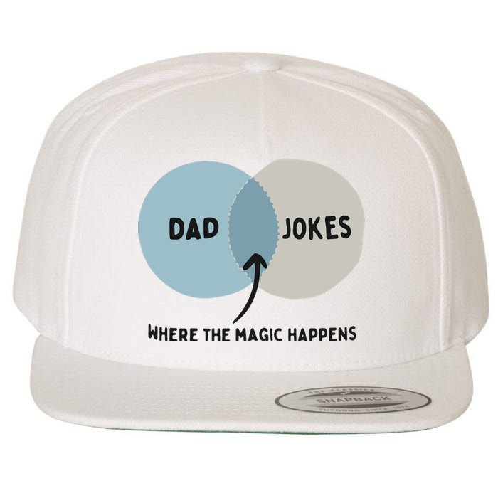 Venn Dadagram Dad Jokes Where The Magic Happens Wool Snapback Cap