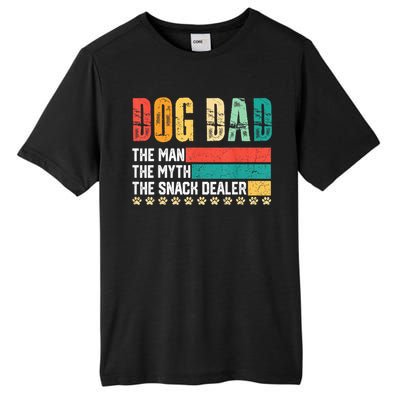 Vintage Dog Dad Dog Father The Man Myth Snack Dealer Paw Fathers Day Tall Fusion ChromaSoft Performance T-Shirt