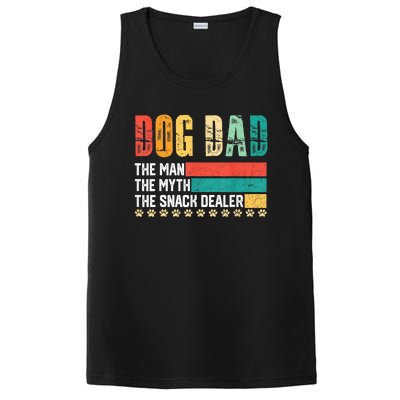 Vintage Dog Dad Dog Father The Man Myth Snack Dealer Paw Fathers Day PosiCharge Competitor Tank