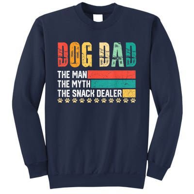 Vintage Dog Dad Dog Father The Man Myth Snack Dealer Paw Fathers Day Sweatshirt