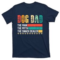 Vintage Dog Dad Dog Father The Man Myth Snack Dealer Paw Fathers Day T-Shirt