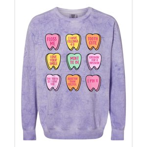 Valentines Day Dental Tooth Candy Retro Dentist Colorblast Crewneck Sweatshirt