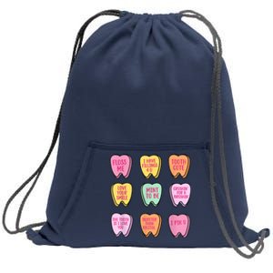 Valentines Day Dental Tooth Candy Retro Dentist Sweatshirt Cinch Pack Bag