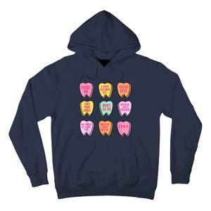 Valentines Day Dental Tooth Candy Retro Dentist Tall Hoodie