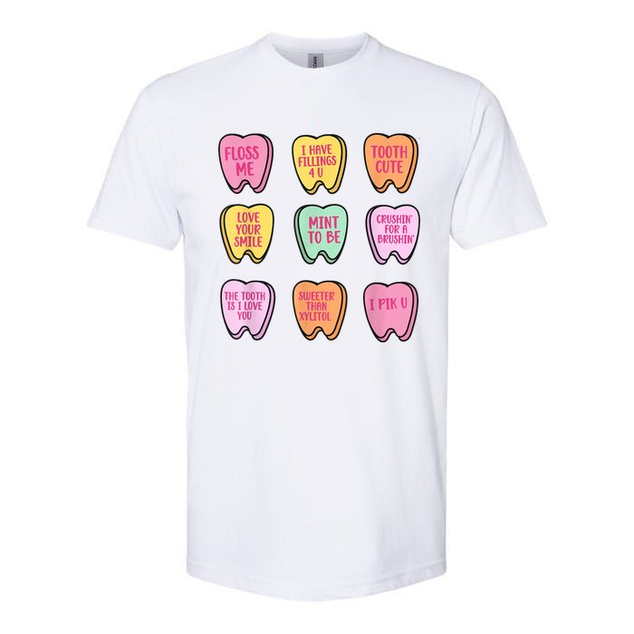 Valentines Day Dental Tooth Candy Retro Dentist Softstyle CVC T-Shirt