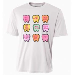 Valentines Day Dental Tooth Candy Retro Dentist Cooling Performance Crew T-Shirt