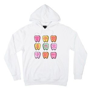 Valentines Day Dental Tooth Candy Retro Dentist Hoodie