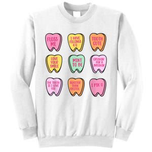 Valentines Day Dental Tooth Candy Retro Dentist Sweatshirt