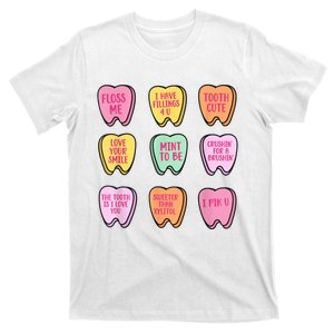 Valentines Day Dental Tooth Candy Retro Dentist T-Shirt