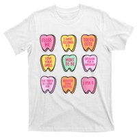 Valentines Day Dental Tooth Candy Retro Dentist T-Shirt