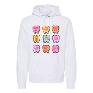 Valentines Day Dental Tooth Candy Retro Dentist Premium Hoodie