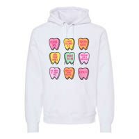 Valentines Day Dental Tooth Candy Retro Dentist Premium Hoodie