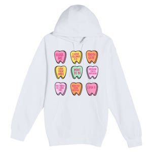 Valentines Day Dental Tooth Candy Retro Dentist Premium Pullover Hoodie