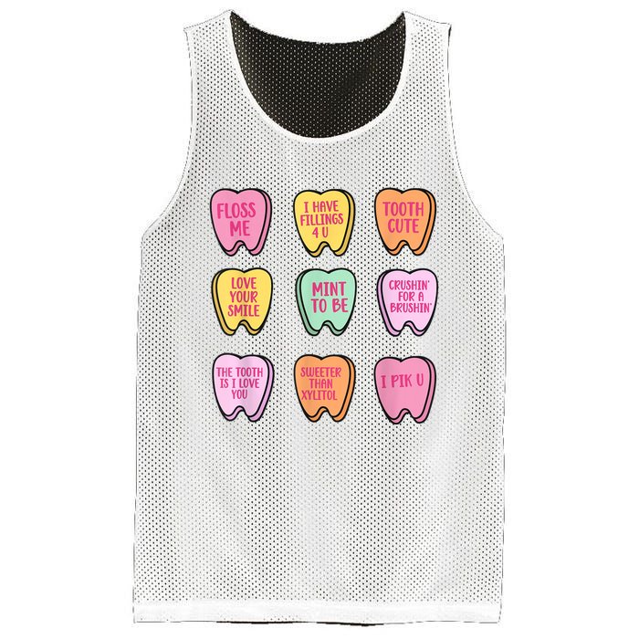 Valentines Day Dental Tooth Candy Retro Dentist Mesh Reversible Basketball Jersey Tank