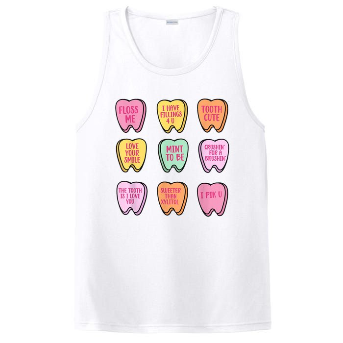 Valentines Day Dental Tooth Candy Retro Dentist PosiCharge Competitor Tank