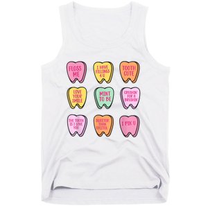 Valentines Day Dental Tooth Candy Retro Dentist Tank Top