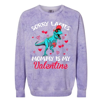 Valentines Day Dinosaur Heart Mom Funny Lovers Cool Gift Colorblast Crewneck Sweatshirt