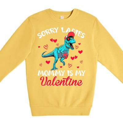 Valentines Day Dinosaur Heart Mom Funny Lovers Cool Gift Premium Crewneck Sweatshirt