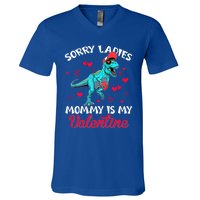 Valentines Day Dinosaur Heart Mom Funny Lovers Cool Gift V-Neck T-Shirt