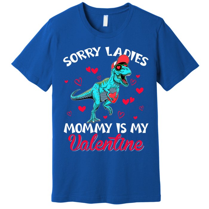 Valentines Day Dinosaur Heart Mom Funny Lovers Cool Gift Premium T-Shirt