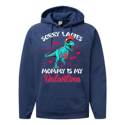 Valentines Day Dinosaur Heart Mom Funny Lovers Cool Gift Performance Fleece Hoodie