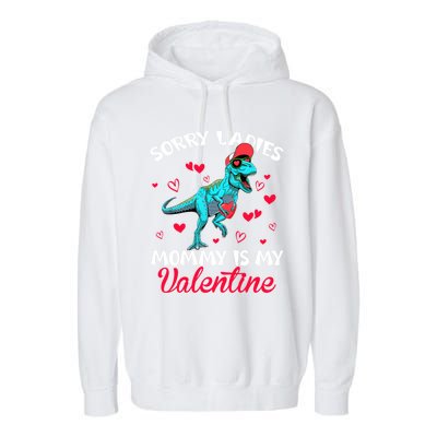 Valentines Day Dinosaur Heart Mom Funny Lovers Cool Gift Garment-Dyed Fleece Hoodie