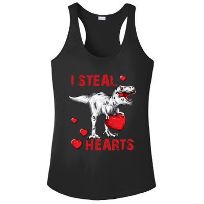 Valentines Day Dinosaur I Steal Hearts Great Gift Ladies PosiCharge Competitor Racerback Tank