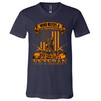 Veteran Dad Design Who Needs A Superhero V-Neck T-Shirt