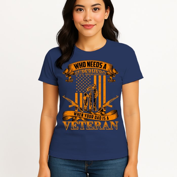 Veteran Dad Design Who Needs A Superhero Womens T-Shirt