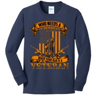 Veteran Dad Design Who Needs A Superhero Kids Long Sleeve Shirt