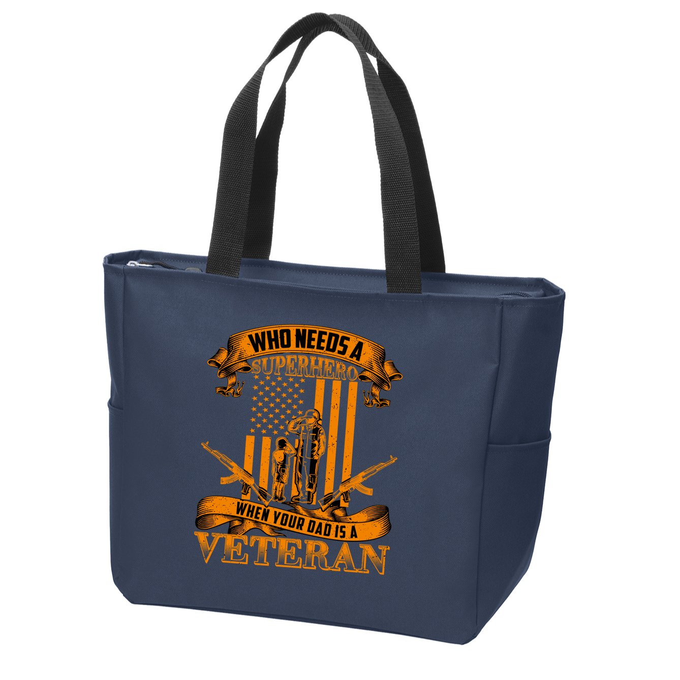 Veteran Dad Design Who Needs A Superhero Zip Tote Bag