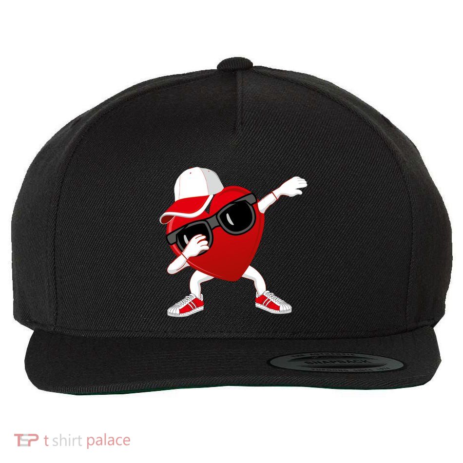 Valentines Day Dabbing Heart Valentine Funny Meaningful Gift Wool Snapback Cap