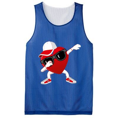 Valentines Day Dabbing Heart Valentine Funny Meaningful Gift Mesh Reversible Basketball Jersey Tank