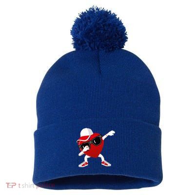 Valentines Day Dabbing Heart Valentine Funny Meaningful Gift Pom Pom 12in Knit Beanie