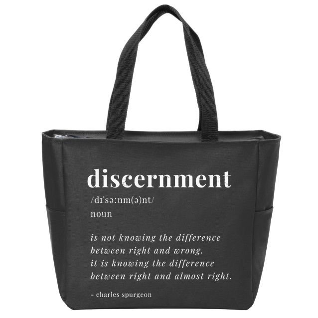 Vintage Discernment Definition Christian Jesus Christ Zip Tote Bag