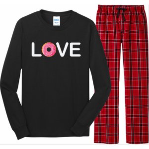 Valentine's Day Donut Love Gift Long Sleeve Pajama Set