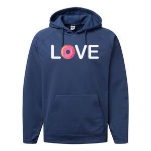 Valentine's Day Donut Love Gift Performance Fleece Hoodie