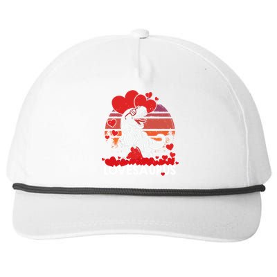 Valentines Day Dinosaur Lovesaurus Hearts Teens Funny Gift Snapback Five-Panel Rope Hat