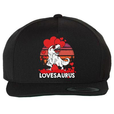 Valentines Day Dinosaur Lovesaurus Hearts Teens Funny Gift Wool Snapback Cap