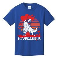 Valentines Day Dinosaur Lovesaurus Hearts Teens Funny Gift Kids T-Shirt