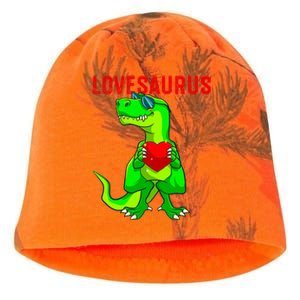 Valentines Day Dinosaur T Rex Valentine Lovesaurus Funny Gift Kati - Camo Knit Beanie