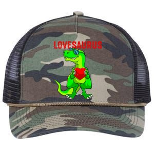 Valentines Day Dinosaur T Rex Valentine Lovesaurus Funny Gift Retro Rope Trucker Hat Cap