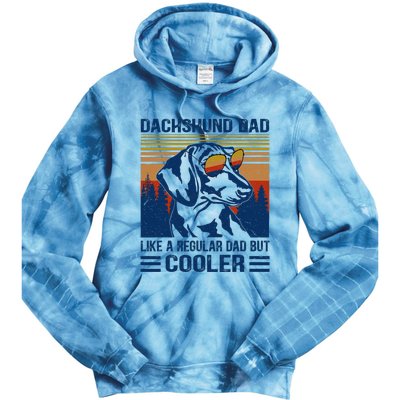 Vintage Dachshund Dad Like A Regular Dad But Cooler Funny (1) Tie Dye Hoodie